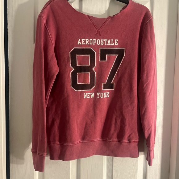 Aeropostale Maroon 87 Graphic Sweatshirt (Cut collar) - Picture 2 of 3